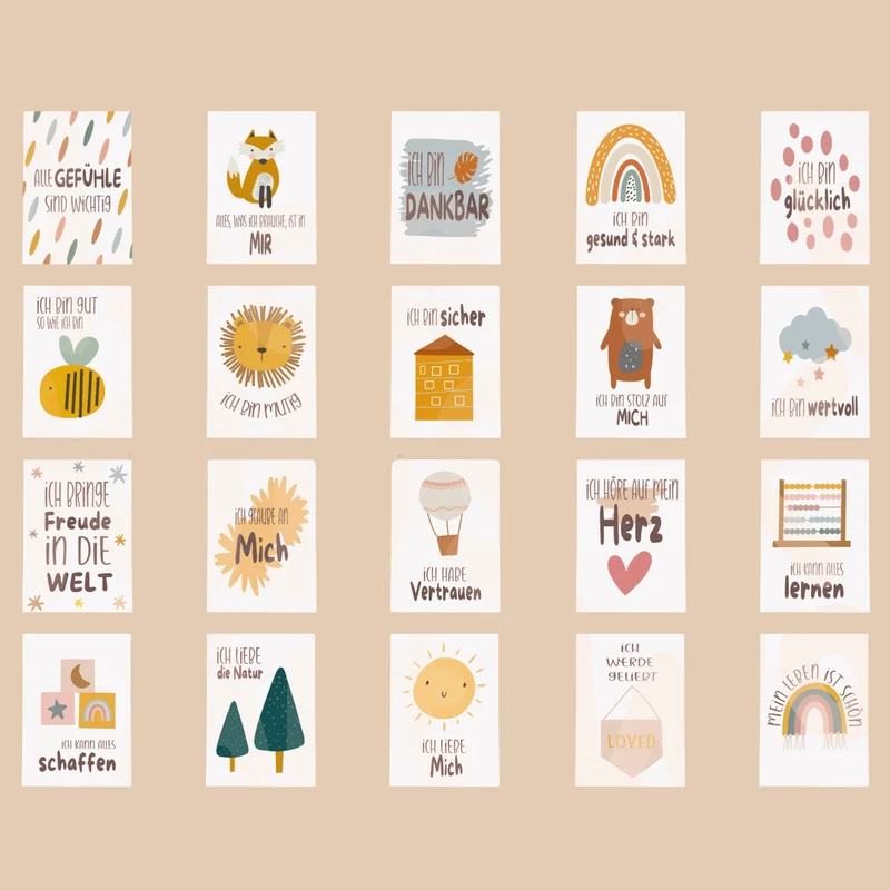 Modern Kids Art - Affirmationskarten für Kinder und Jugendliche (Kartenset)
