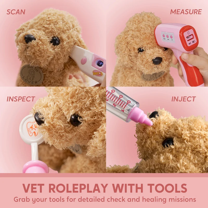 SYNCFUN 22 PCS Doctor & Veterinarian Playset for Girls