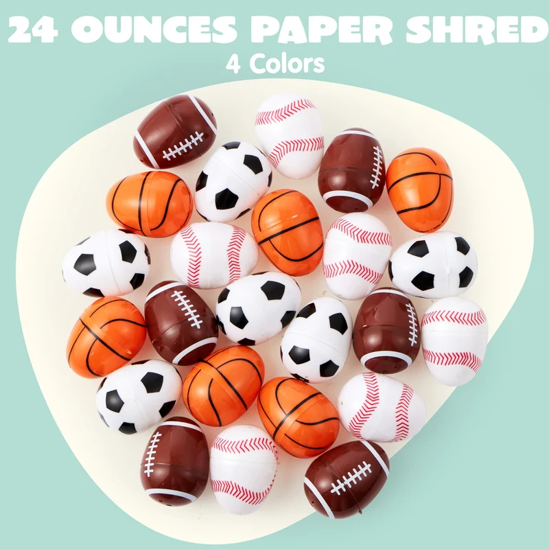 JOYIN 24 Pcs 2.3" Assorted Sports Balls Plastic Easter Eggs