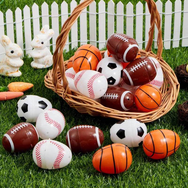 JOYIN 24 Pcs 2.3" Assorted Sports Balls Plastic Easter Eggs