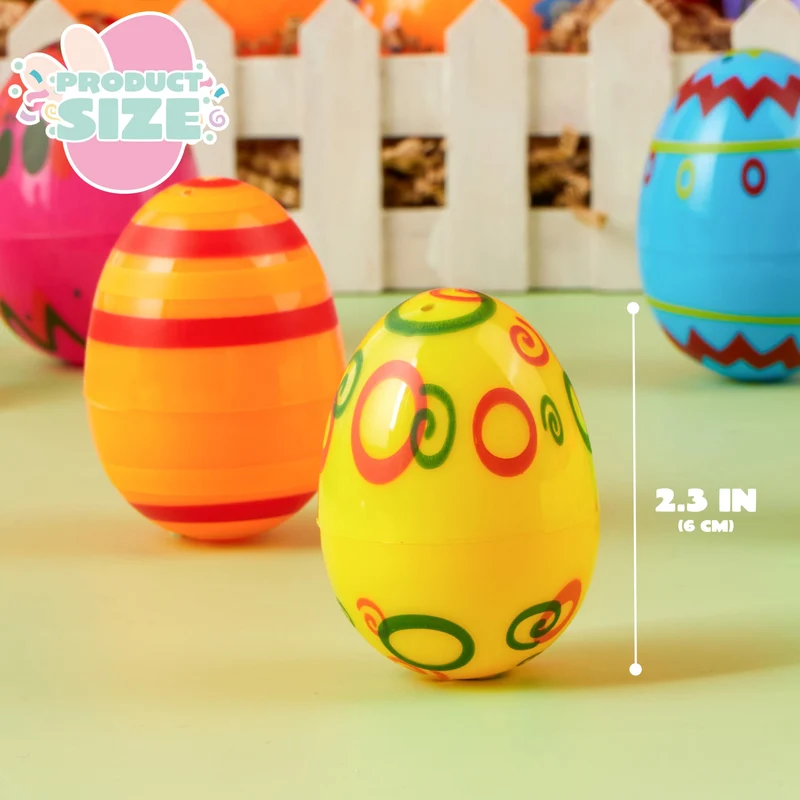 JOYIN 36PCS 2.3" Fillable Printed Plastic Eggs