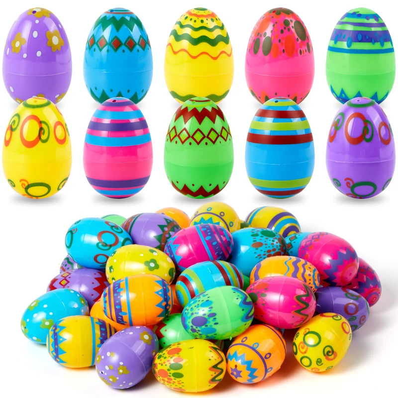 JOYIN 36PCS 2.3" Fillable Printed Plastic Eggs