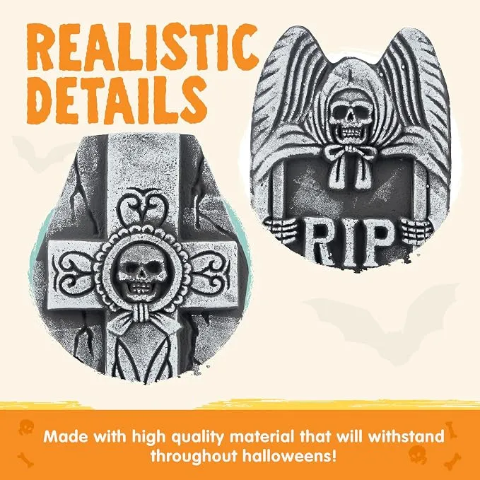 JOYIN 5 PCS 17" Halloween Tombstones - Graveyard Yard Decoration