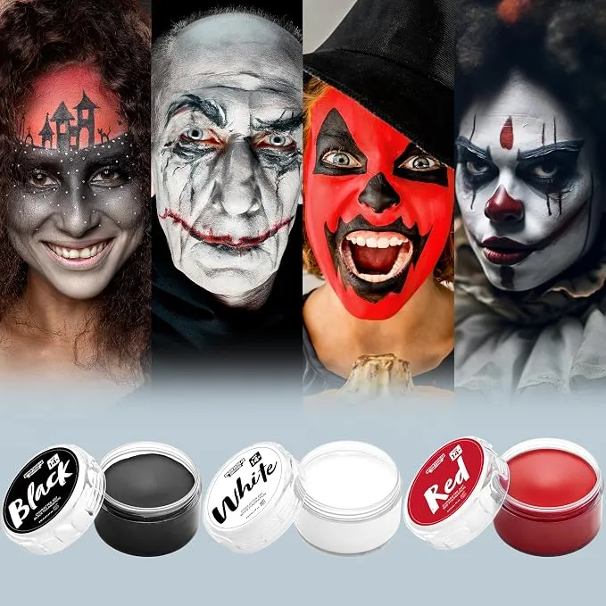 JOYIN 8 PCS Halloween Makeup Kit - Oil-Based Face & Body Paint Set