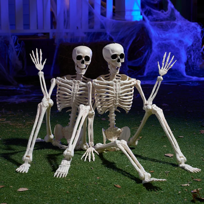 JOYIN 2 PCS 3 FT Posable Skeletons - Halloween Hanging Decoration