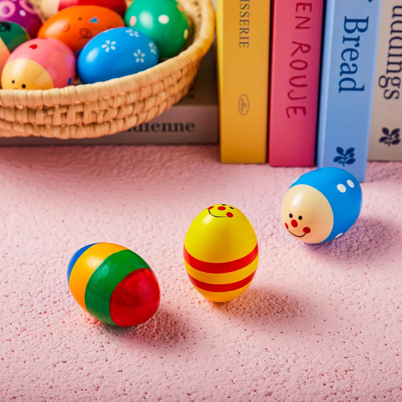 12 Pcs Wooden Egg Shakers Maracas for Party & Classroom