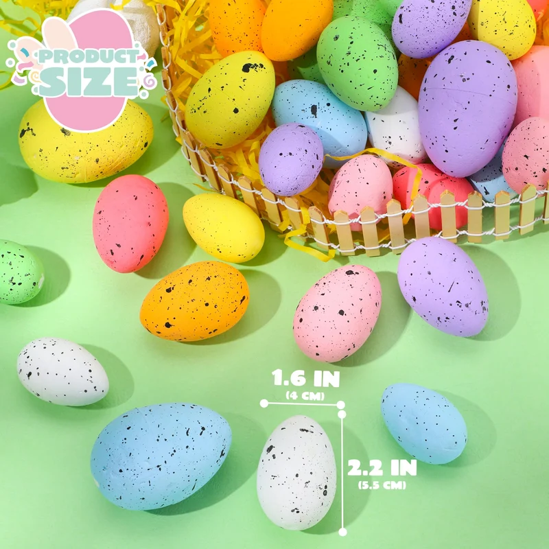 32 Pcs Foam Easter Eggs Pastel Speckled For Party & Home Decoration