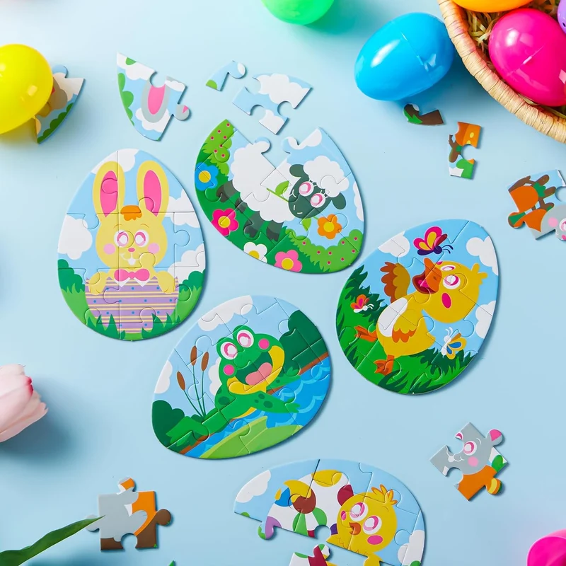12 Pcs Easter Eggs Jigsaw Puzzle for Egg Hunt & Party Favors