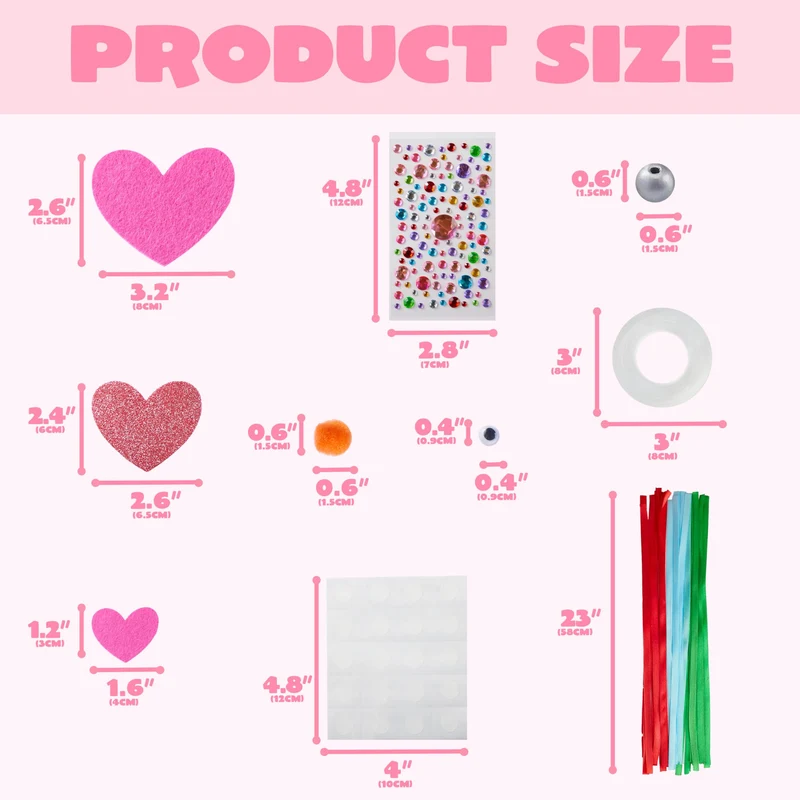 Valentines Day 264 Pcs DIY Heart Felt Craft Set