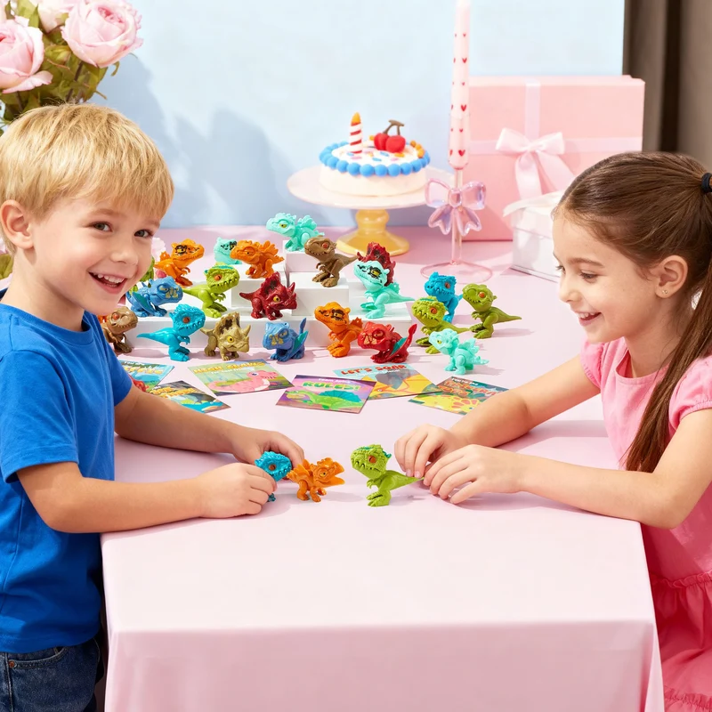 24 Pcs Valentine's Day Cards with Dinosaur Toys
