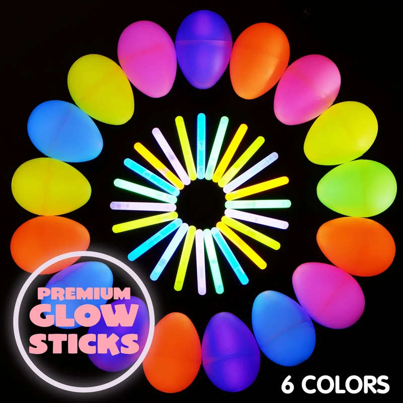 JOYIN 36 Pcs Easter Eggs with Mini Glow Sticks