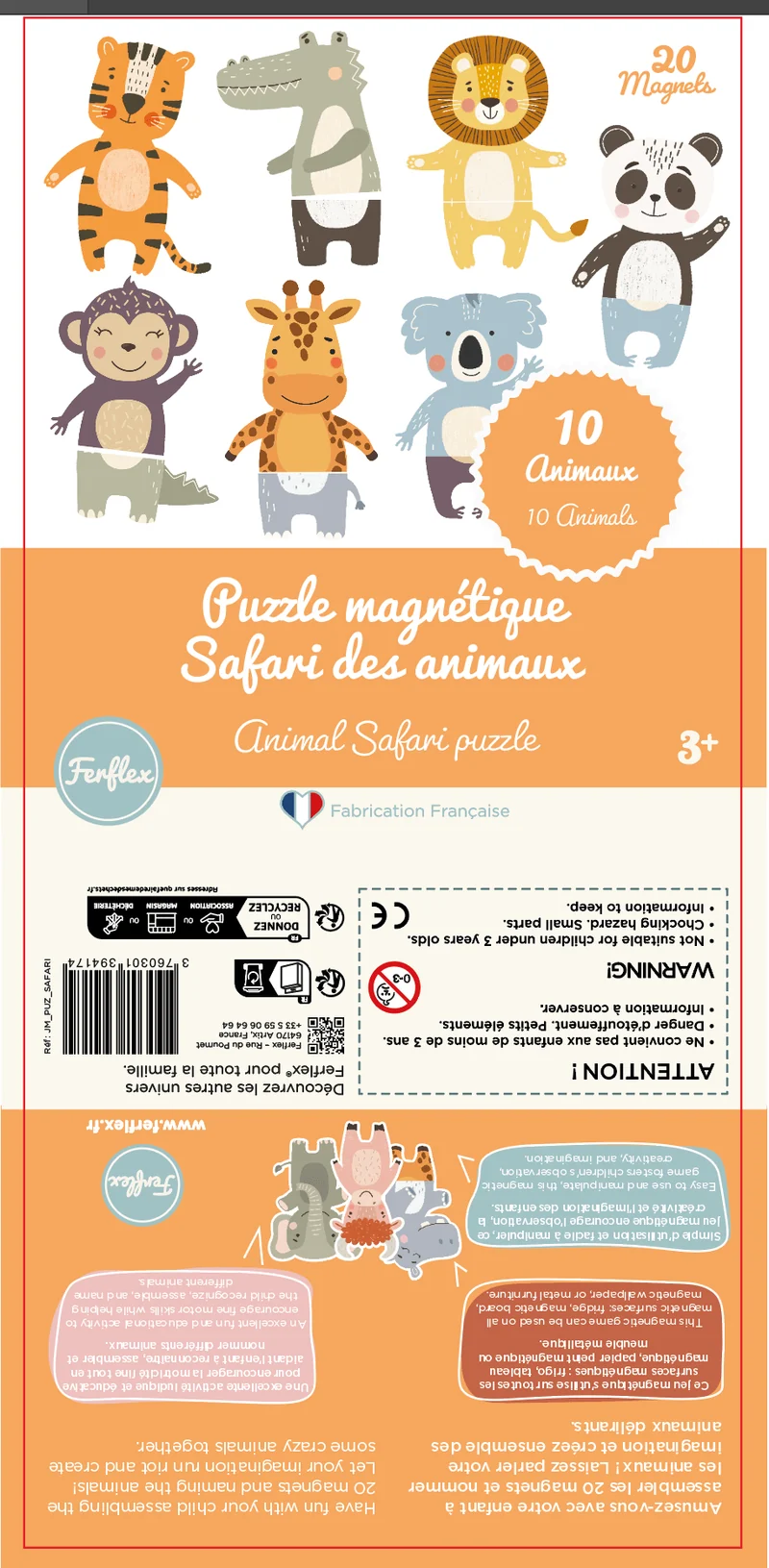 Ferflex Magnetpuzzle – Safari-Tiere