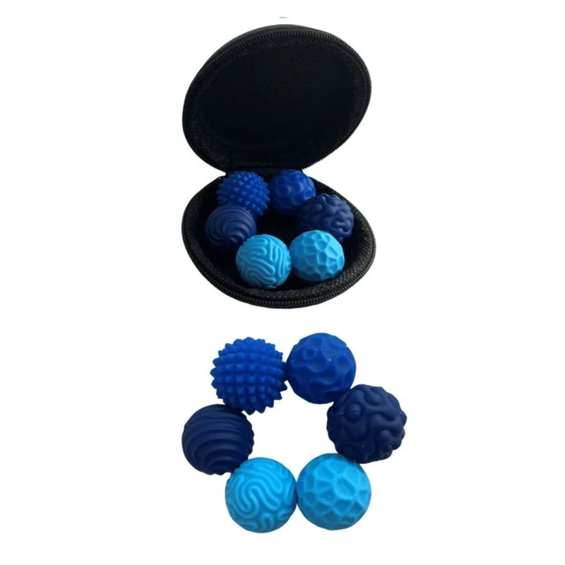 FidgNetics -6 magnetische Antistress-Kugeln blau