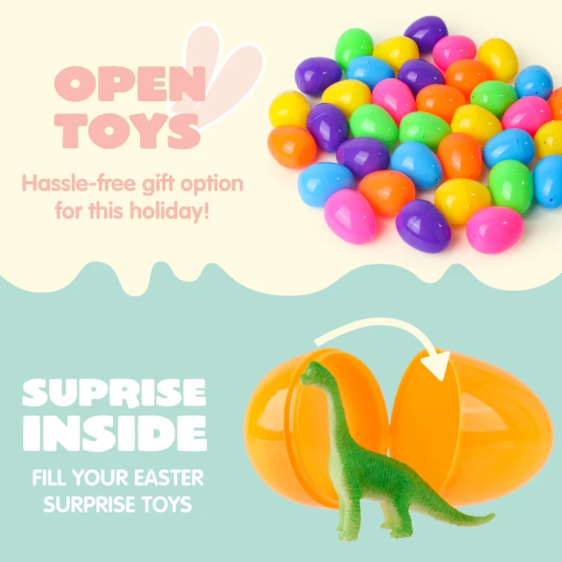 200 Pcs Prefilled Easter Eggs with Toys & Stickers, Easter Party Favors for Kids