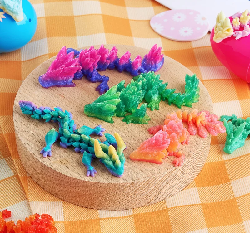 8 Pcs Prefilled Easter Eggs 3D Articulated Dragon Fidget Toys, Easter Party Favors for Kids