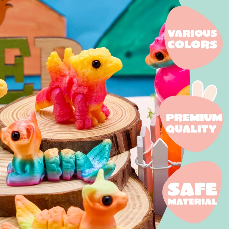 12 Pcs Prefilled Easter Eggs 3D Articulated Fantasy Animals Toys, Party Favors for Kids