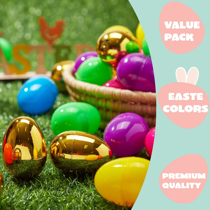 50PCS Plastic Easter Eggs Bulk Fillable for Easter Hunt