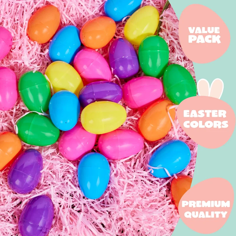 36 PCS 3.15" Easter Eggs with Hanging Ribbon for Easter Hunt