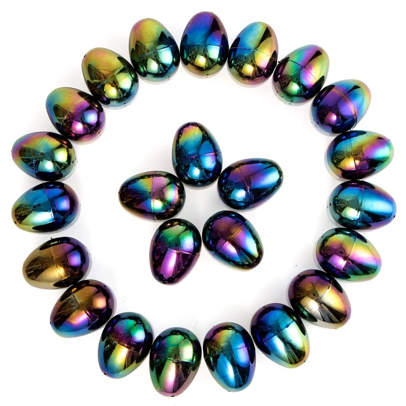 JOYIN 24 Pcs 2.3 Inch Metallic Plastic Easter Eggs