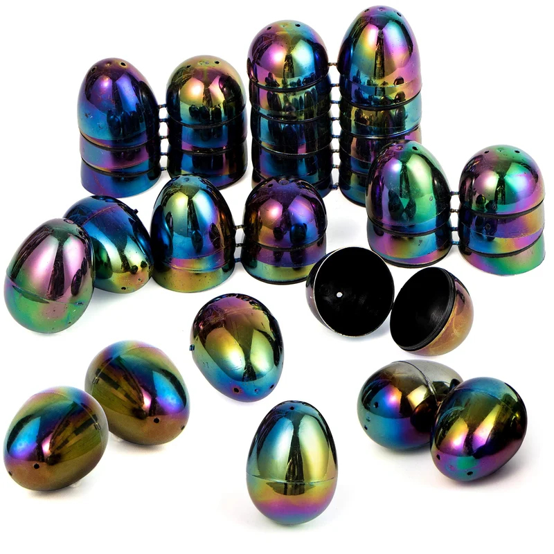 JOYIN 24 Pcs 2.3 Inch Metallic Plastic Easter Eggs