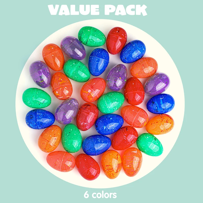JOYIN 30 Pcs 3.15 Inch Iridescent Plastic Easter Eggs