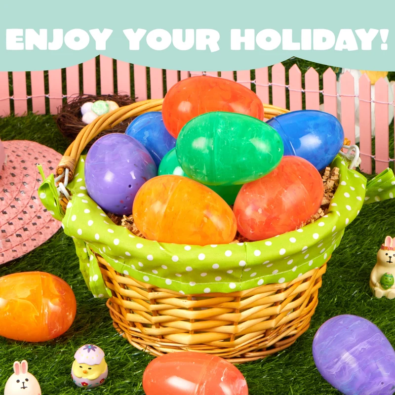 JOYIN 30 Pcs 3.15 Inch Iridescent Plastic Easter Eggs