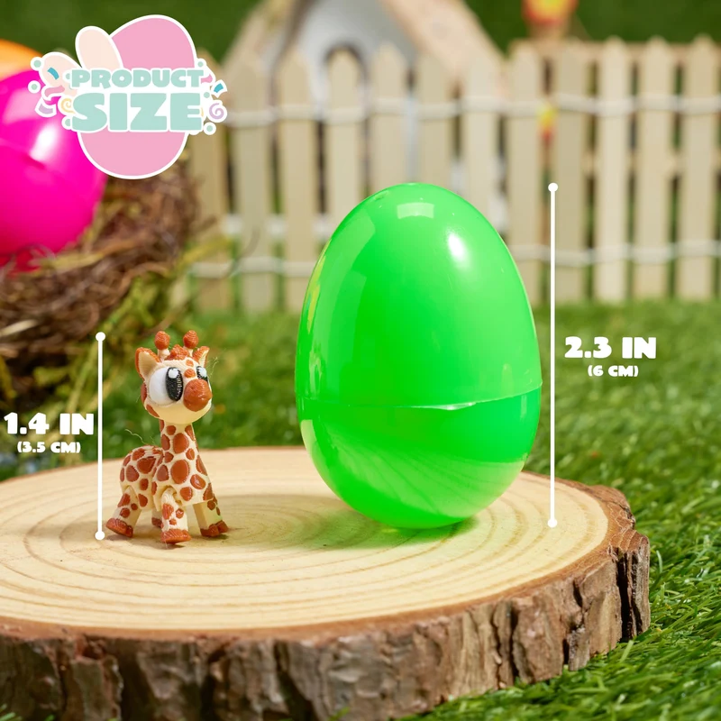 12Pcs Eggs Prefilled with 3D Printed Big Eye Animal Toys For Kids Party Favors