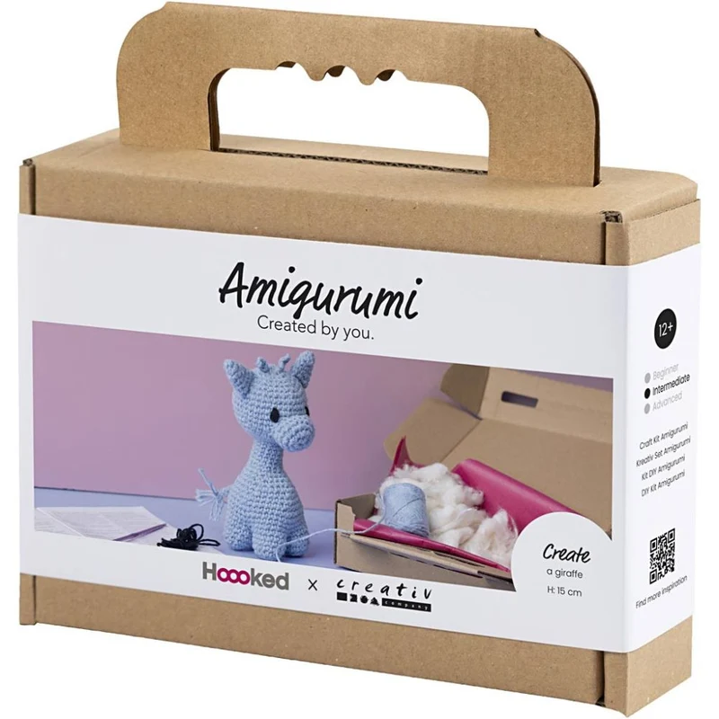 Kreativ Set Amigurumi – Süße Giraffe in Hellblau häkeln