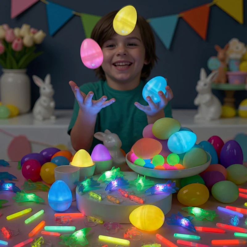 80 Pcs Glow-in-the-Dark Easter Eggs with Toys for Kids Egg Hunt, Party Favors & Class Prizes