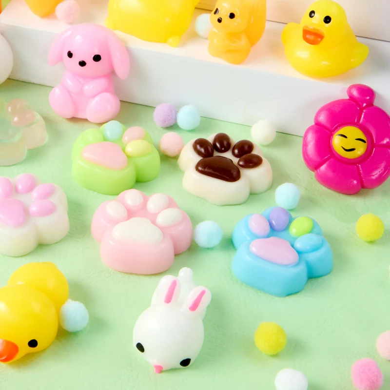 24Pcs Prefilled Easter Eggs with Cute Mochi Squishy Toys for Egg Hunt, Basket Stuffers & Party Favors