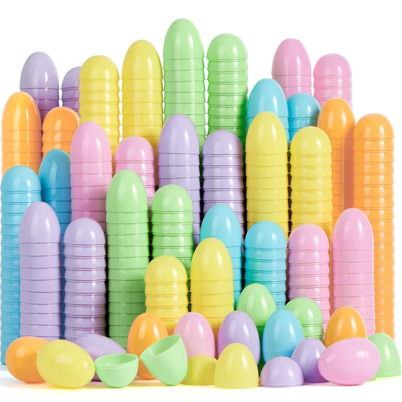 1000PCS 3.15" Large Plastic Eggs, Empty Colorful Fillable Eggshells for Easter Hunt