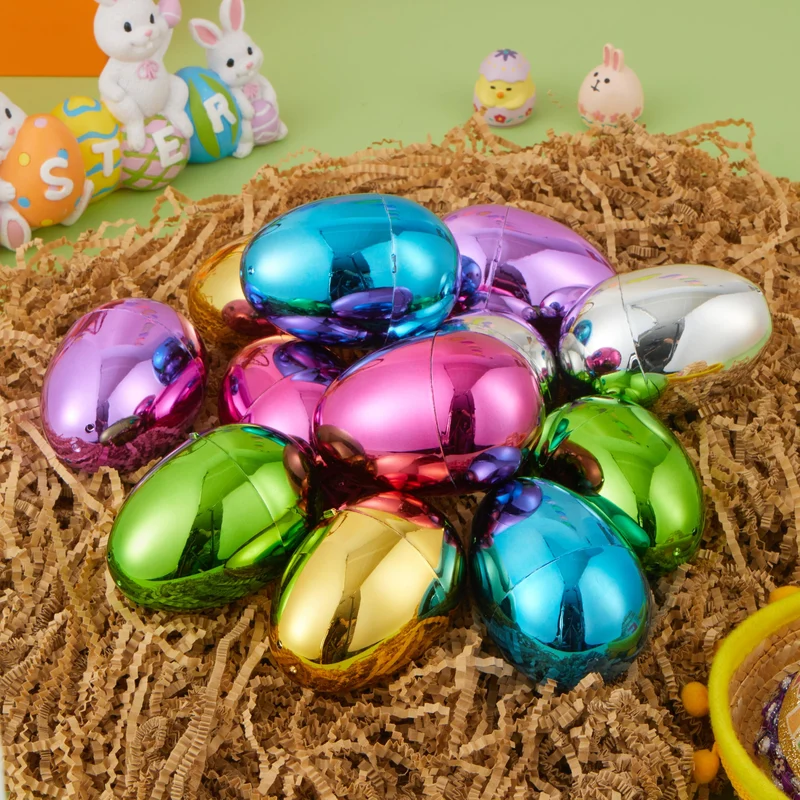 24PCS 3.15" Metallic Easter Eggs for Easter Hunt