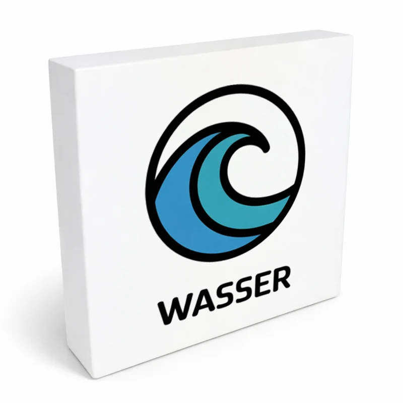 Natur Energie Wasserwelle Holzbild in 10x10 cm zum Stellen oder Aufhängen