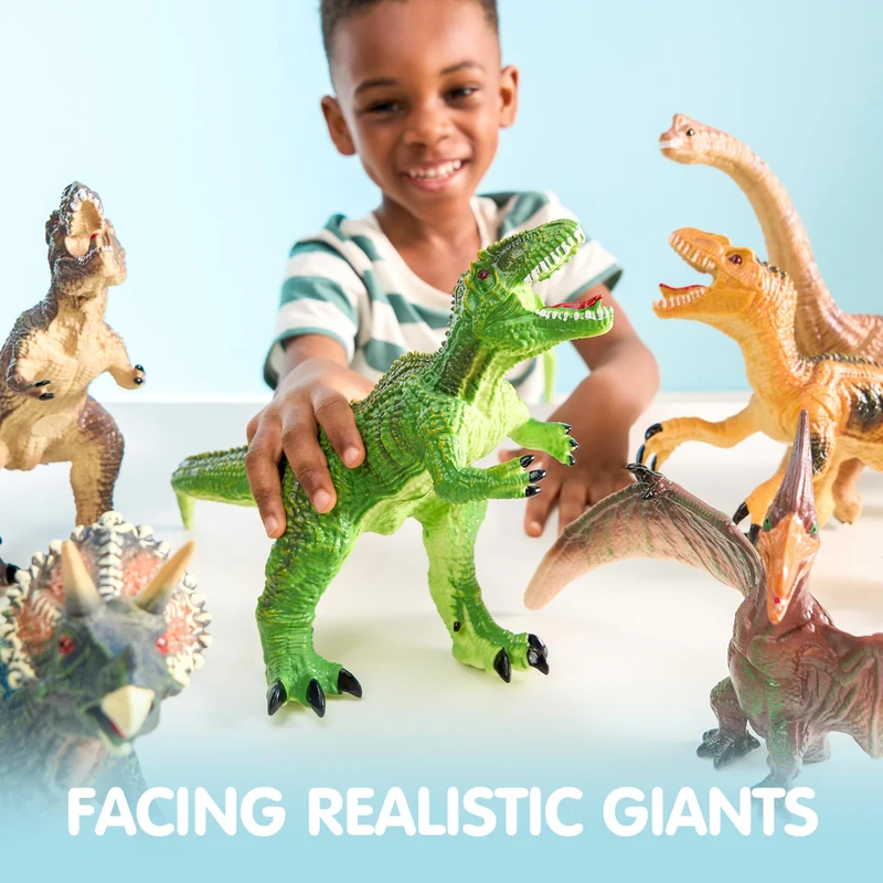 JOYIN 6Pcs Big Soft Dinosaur Toys Set for Toddlers
