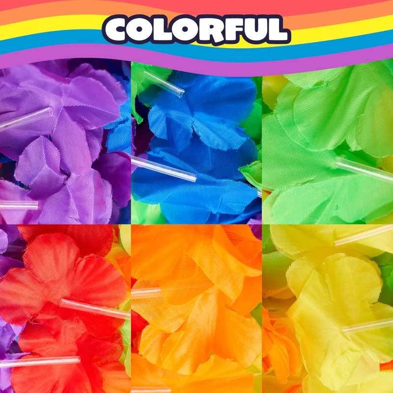 JOYIN 72Pcs Colorful Flower Leis Bulk Pride Party Necklaces