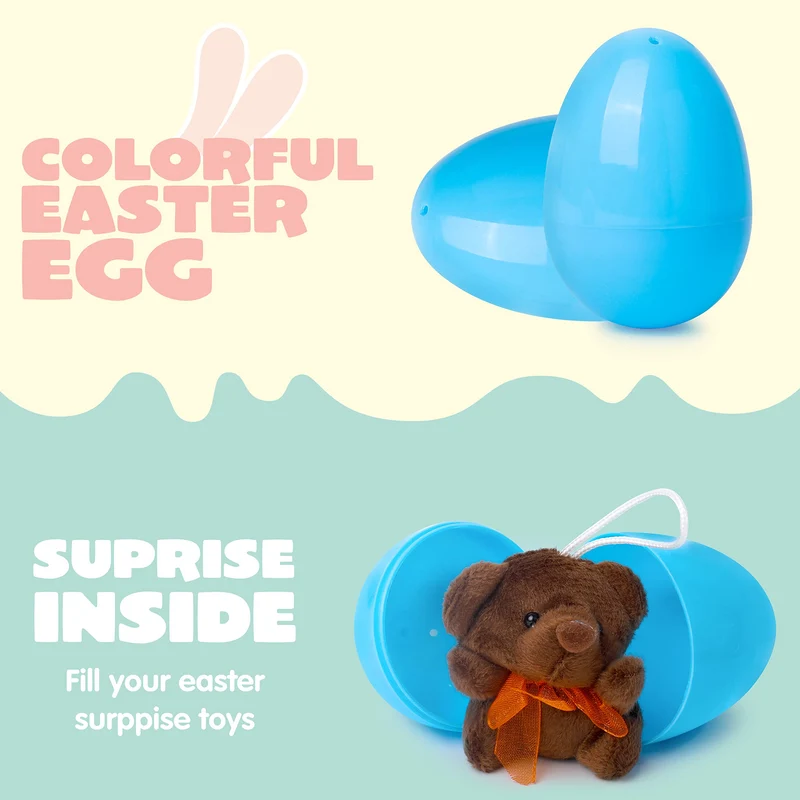 24Pcs Prefilled Easter Eggs with Mini Plush Animal Toys for Kids