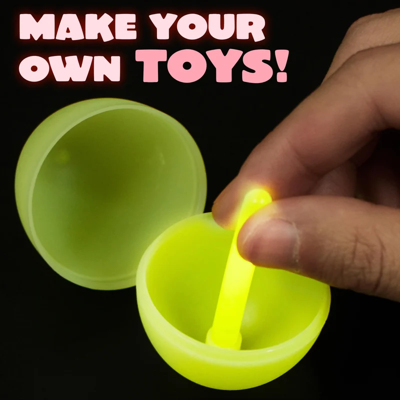 72Pcs Glow in the Dark Easter Eggs with Mini Glow Sticks for Kids Party Favors