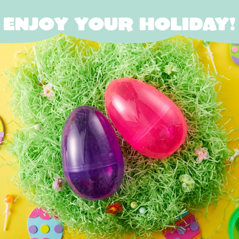 12Pcs Jumbo Clear Plastic Easter Eggs Fillable Hunt Basket Stuffers