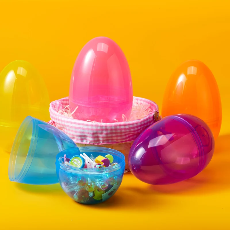 12Pcs Jumbo Clear Plastic Easter Eggs Fillable Hunt Basket Stuffers