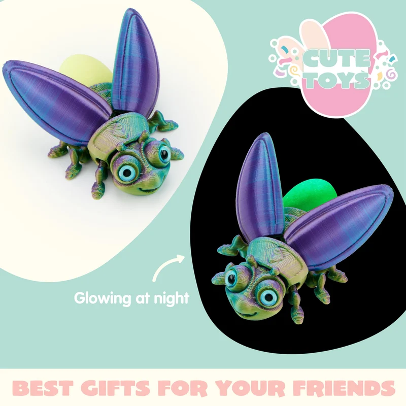 12 Pcs Prefilled Easter Eggs with 3D Printed Insects Toys