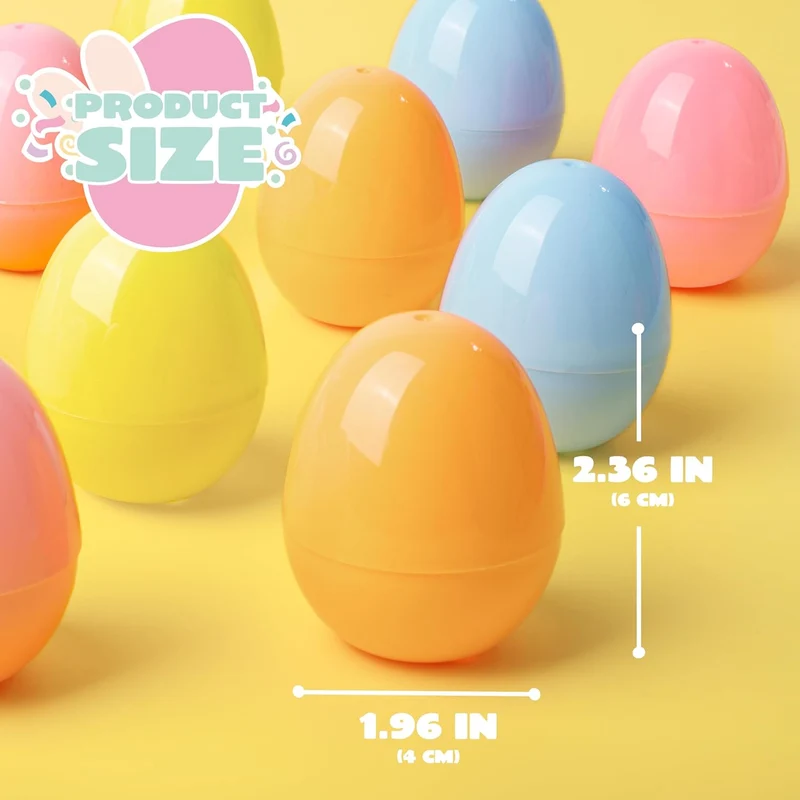 300Pcs 2.3in Colorful Bright Plastic Pastel Easter Eggs for Easter Hunt