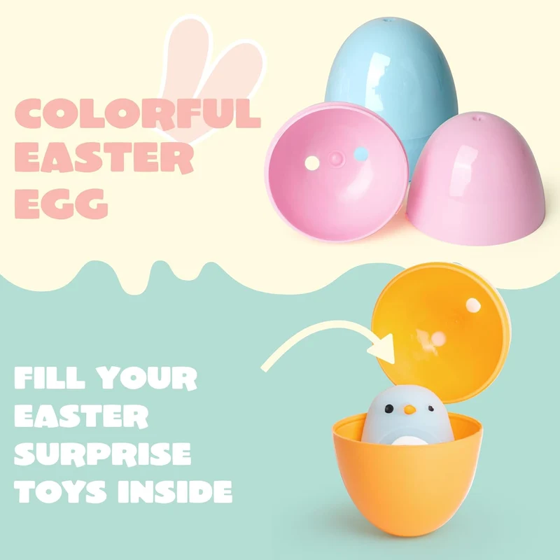 100PCS Pastel Easter Egg Shell Bulks for Easter Hunt 2.3"
