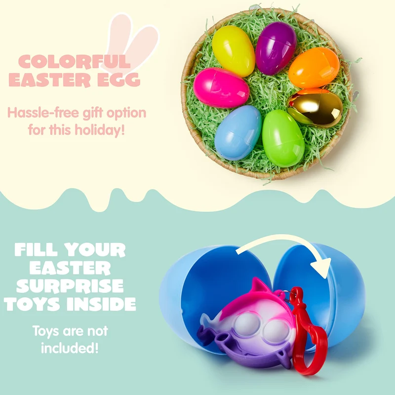 50PCs Large Empty Eggshells Fillable for Easter Hunt 3.15"