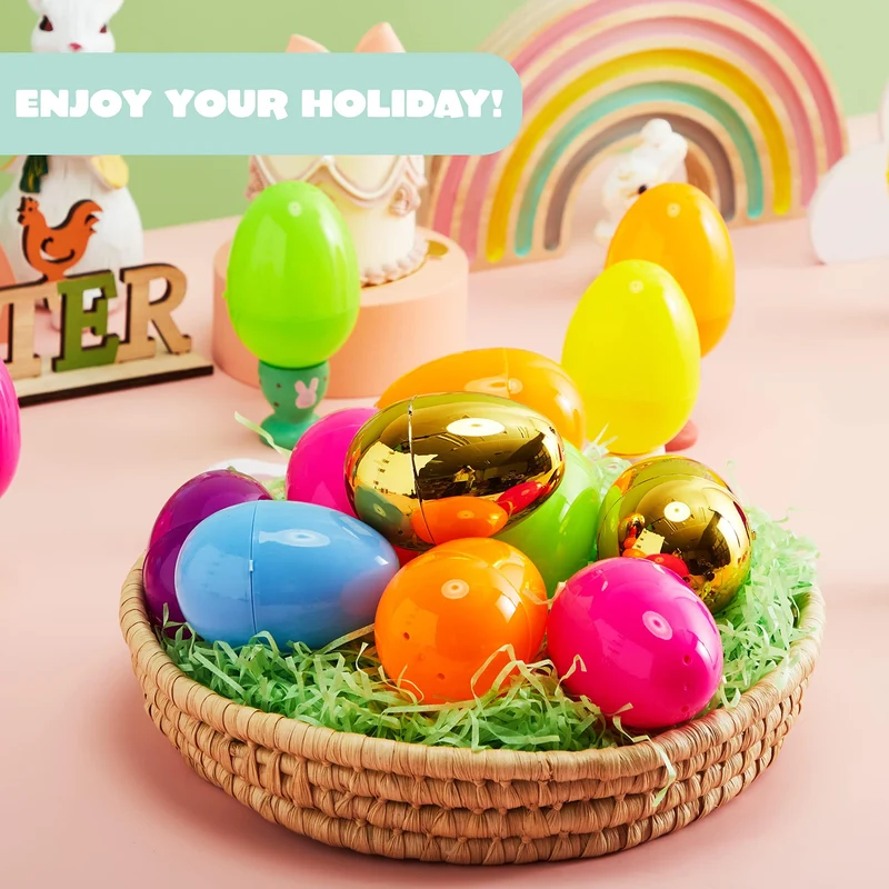 50PCs Large Empty Eggshells Fillable for Easter Hunt 3.15"