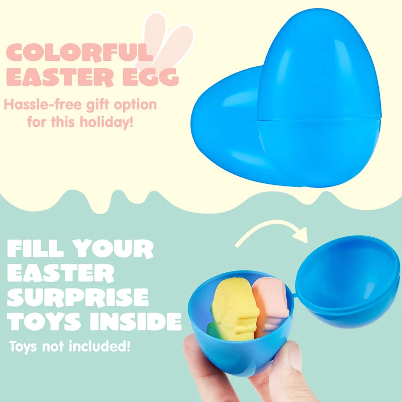 1000PCS Fillable Plastic Eggs Empty Colorful Bright Eggshells 3.15"