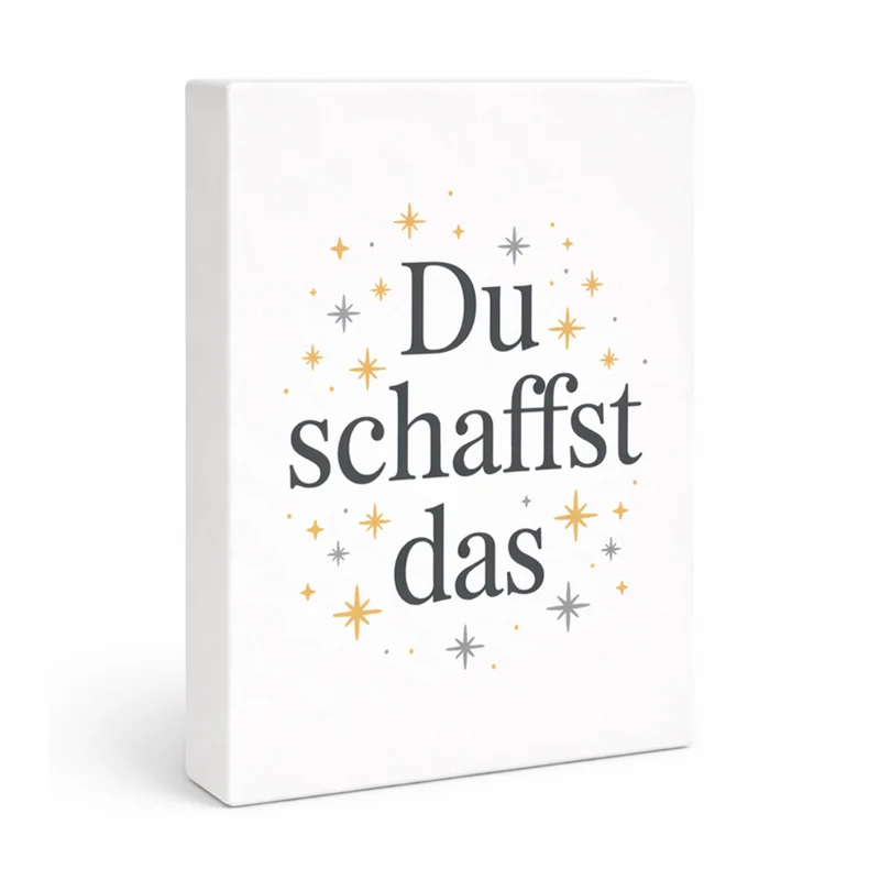 Du schaffst das Holzbild in 20x15 cm zum Stellen oder Aufhängen