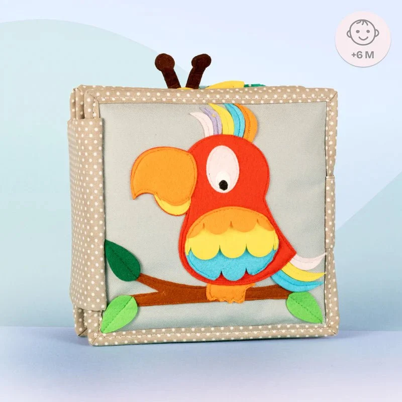 Mini Quiet Book "Schillernder Papagei" (ab 6 Monate)