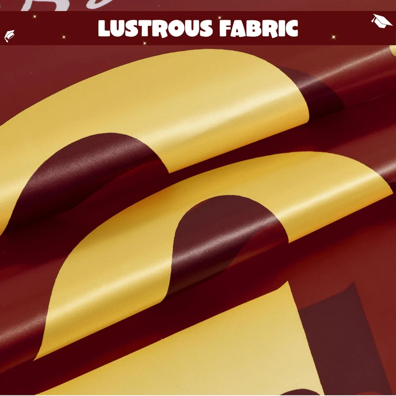 3Pcs Maroon & Gold Satin Graduation Backdrop Banners Class of 2026 Party Decor Supplies