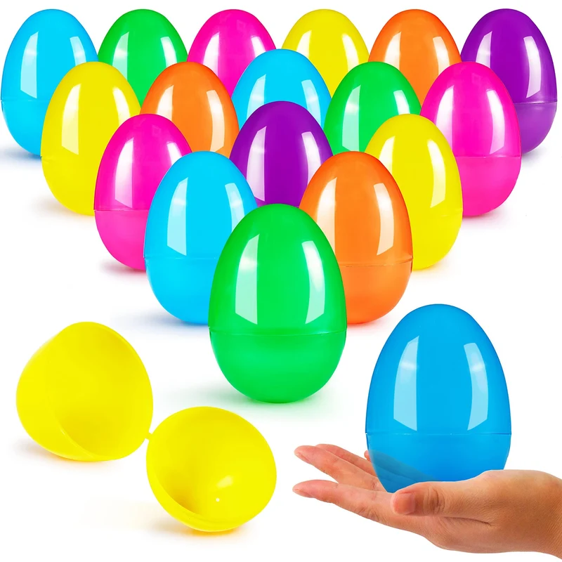500PCS Fillable Plastic Eggs Empty Colorful Bright Eggshells 3.15"