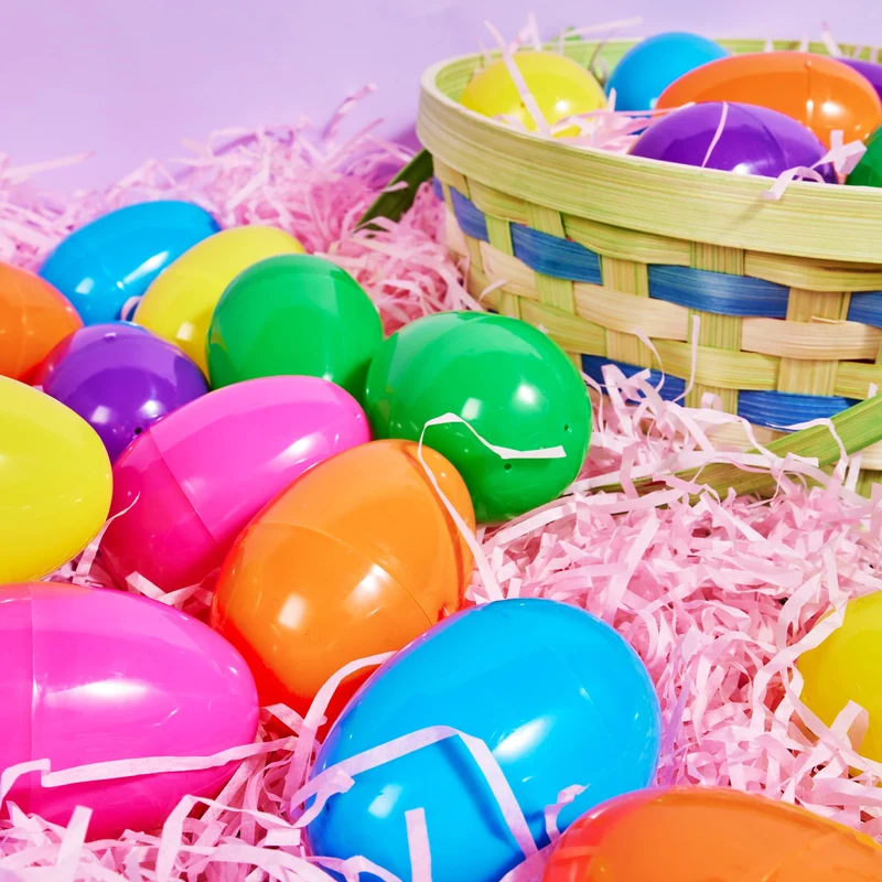 150PCS Large Fillable Plastic Eggs Empty Colorful Bright Eggshells, 3.15"
